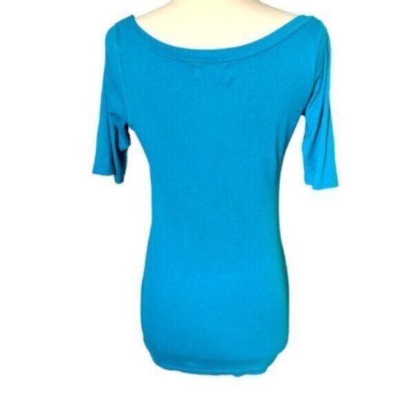 Michael Stars | Women's Blue Scoop Neck T-Shirt One Size Fits Most - Picture 5 of 12